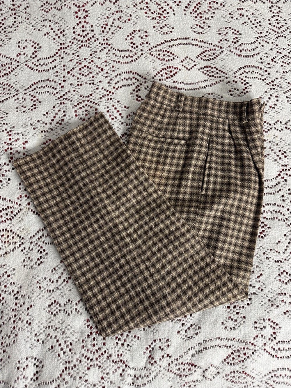 GAP Brown Wool Houndstooth Woman’s Trousers Size 2